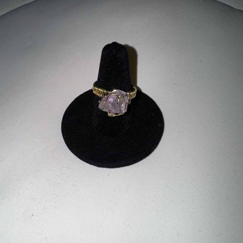 Amethyst Wired Raw Ring